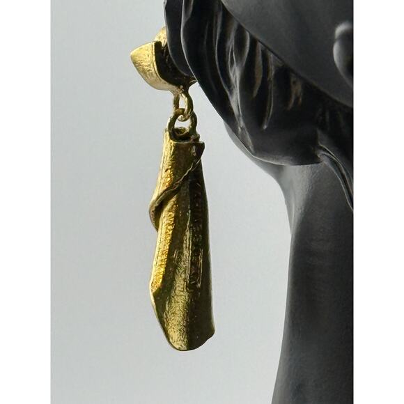 Karine Sultan 24K Gold Plated Artistic Dangle Earrings - Picture 3 of 3